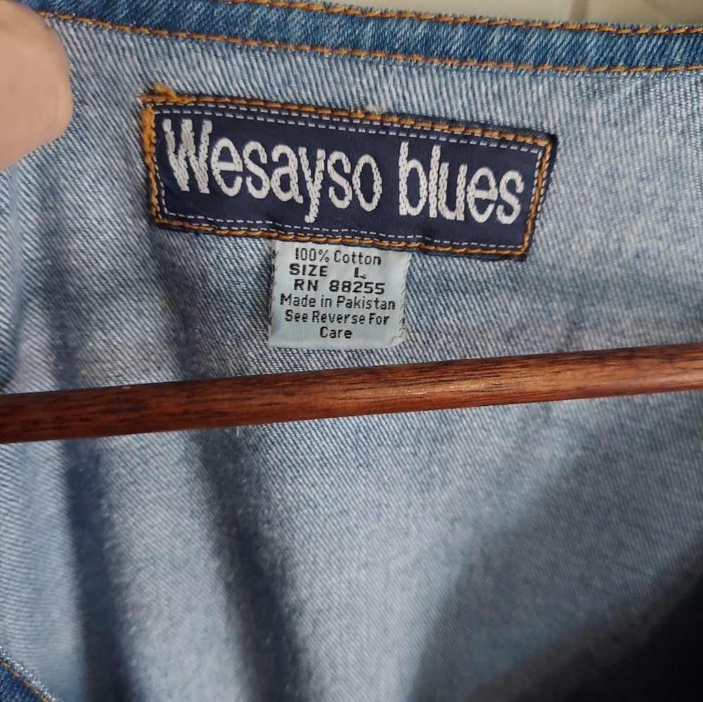 Vintage 90's Wesayo Blues Denim Cotton Maxi Dress - Picture 6 of 6